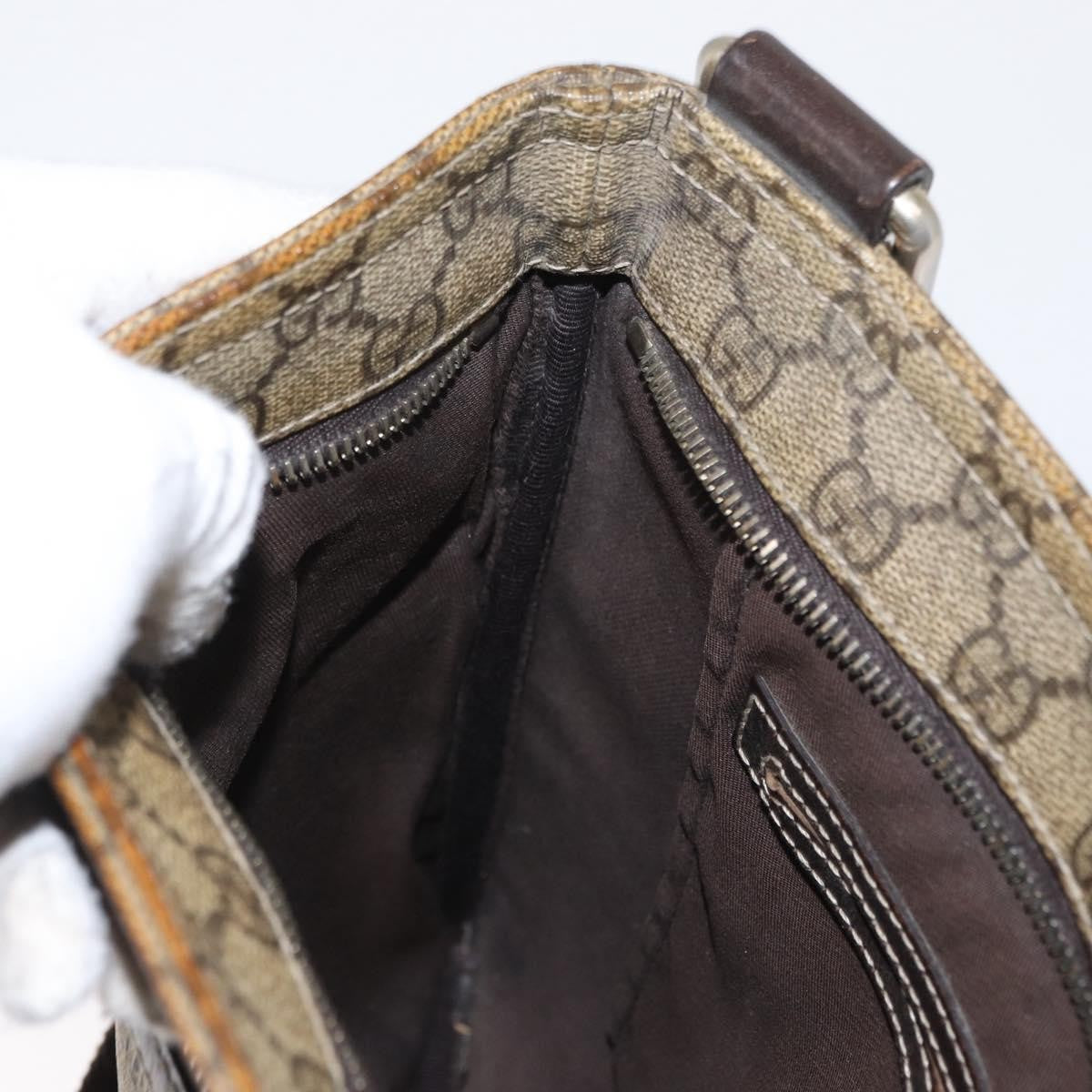 Gucci Flat Messenger GG Coated Canvas, Beige, PVC, Crossbody Bag