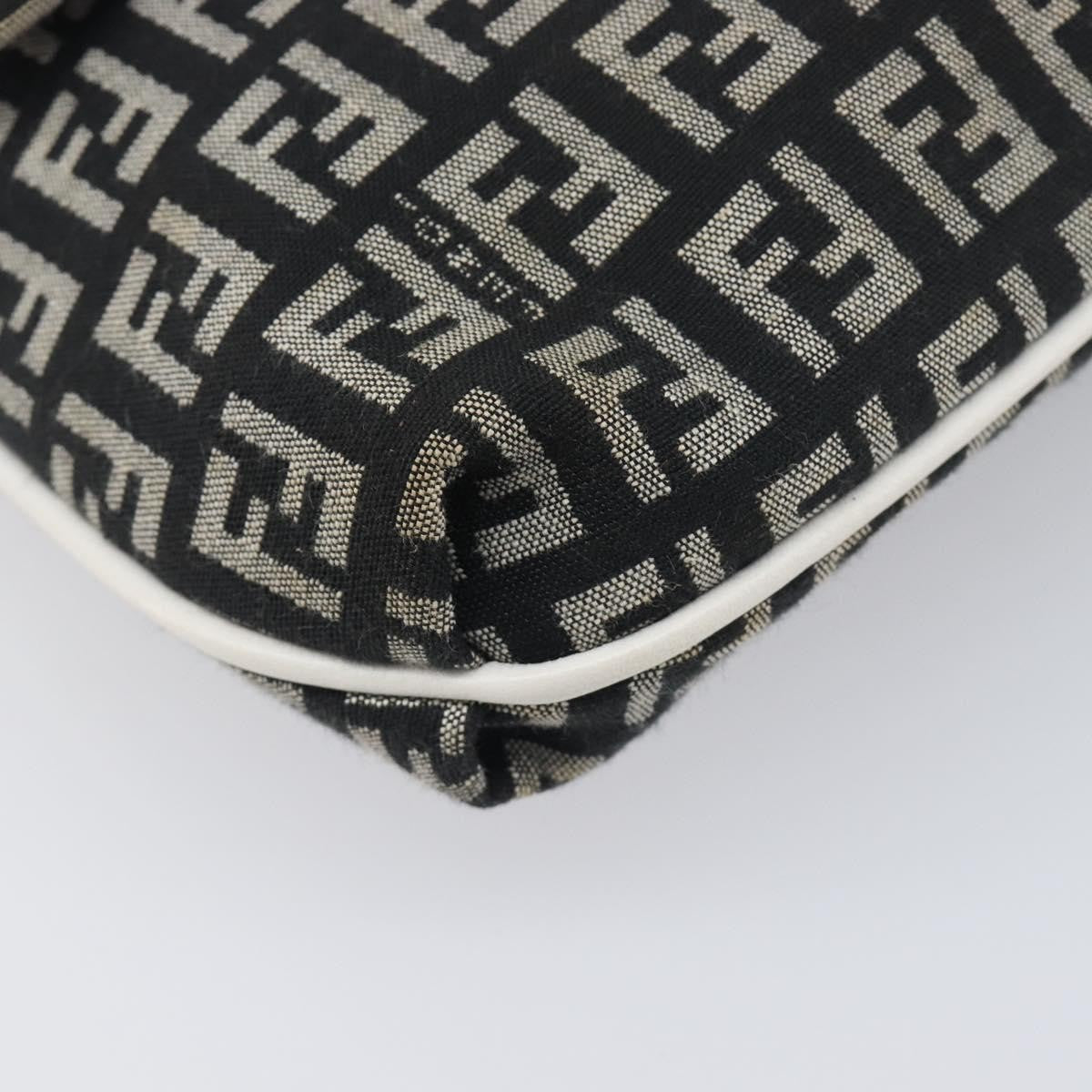 Fendi Vintage Flap Zucchino Canvas, Black, Canvas, Crossbody Bag