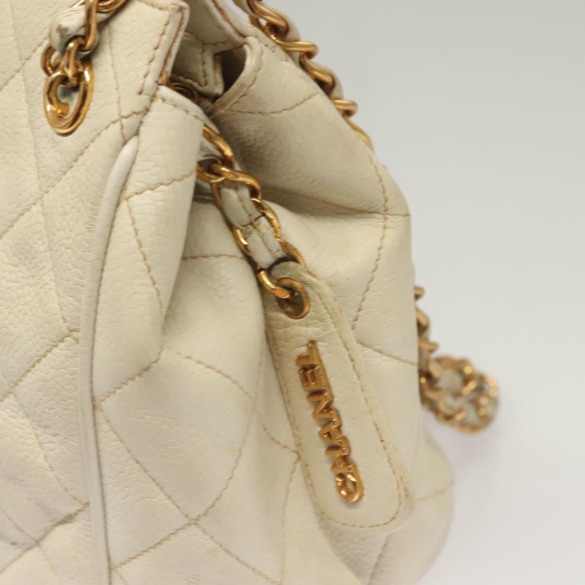 Chanel, White, Leather, shoulder