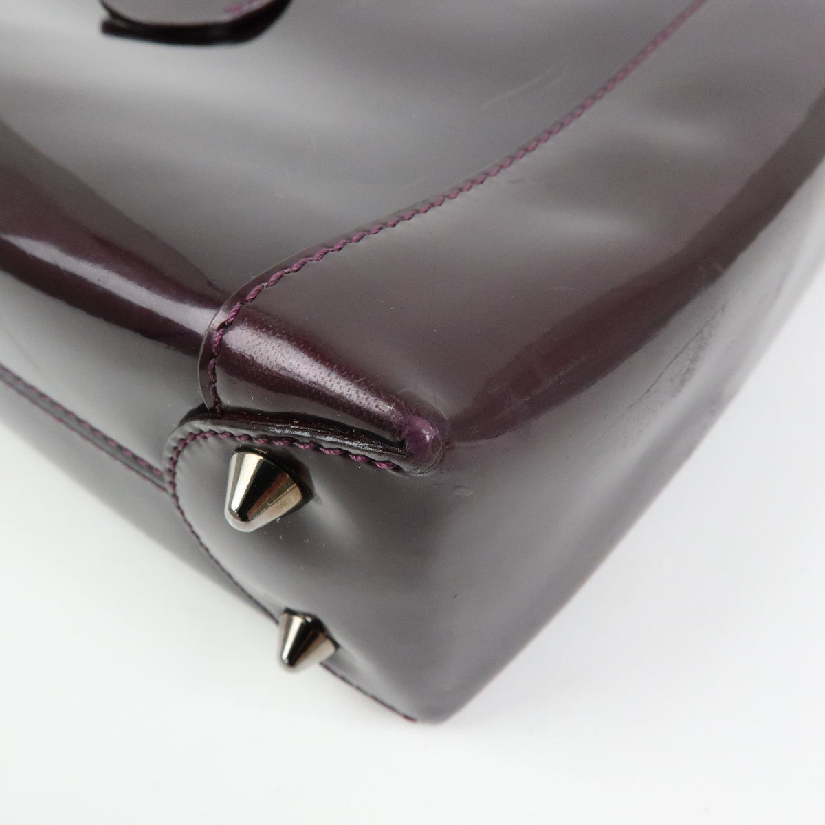 Christian Dior Handbag Leather, Purple, Patent Leather, Handbag
