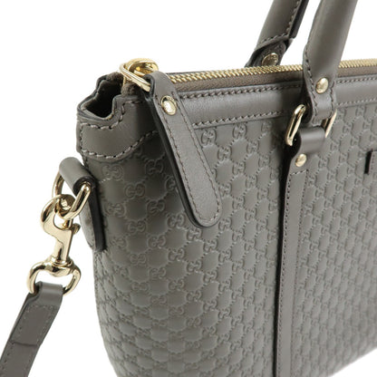 Gucci Margaux Microguccissima Leather, Gray, Leather, Tote Bag