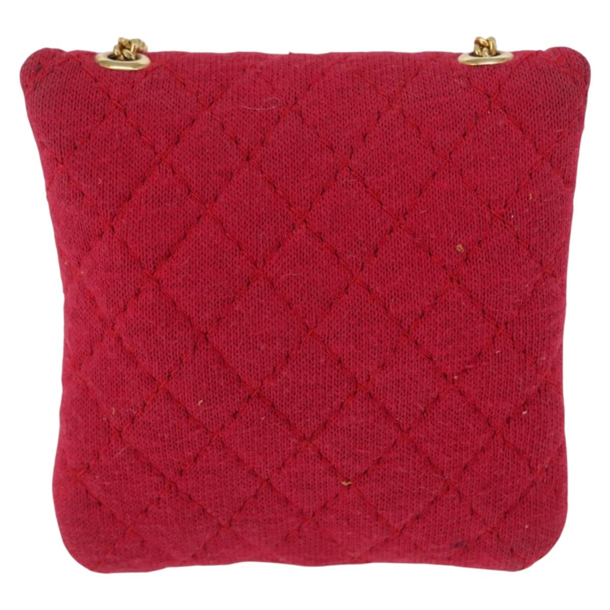 Chanel Vintage Chain Pocket Clutch Cotton, PINK, COTTON, Clutche & pouche