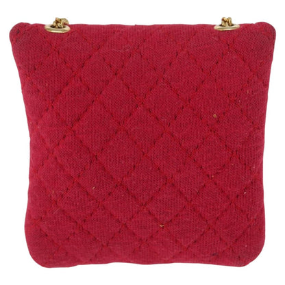 Chanel Vintage Chain Pocket Clutch Cotton, PINK, COTTON, Clutche & pouche
