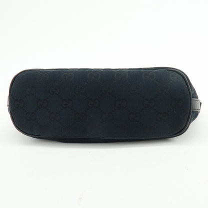 Gucci Boat Pochette GG Denim, Black, Canvas, Clutch