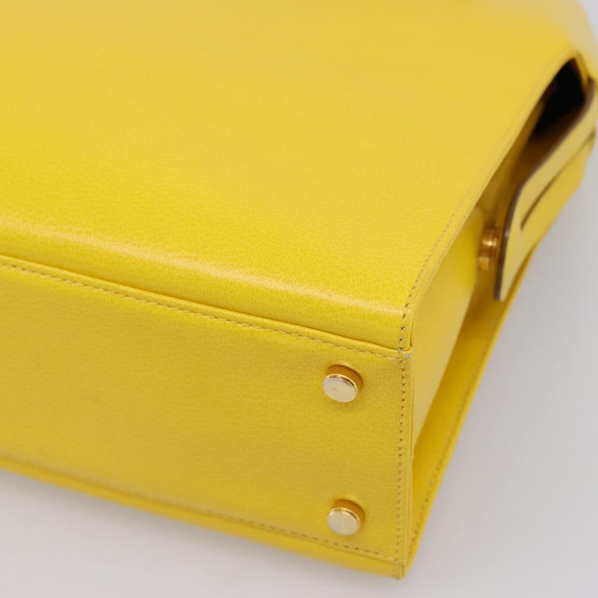 Salvatore Ferragamo Gancini Leather, Yellow, Leather, Handbag