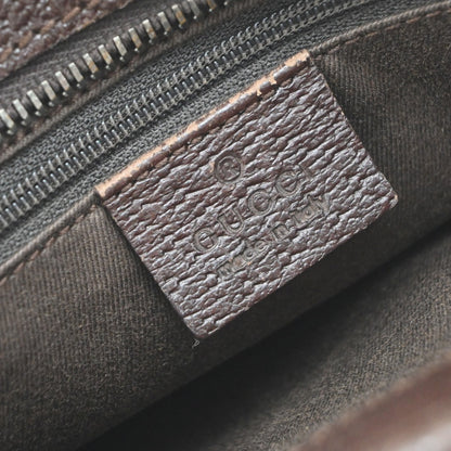 Gucci Vintage Ring Tote GG Canvas with Leather, Brown, Canvas, Tote Bag