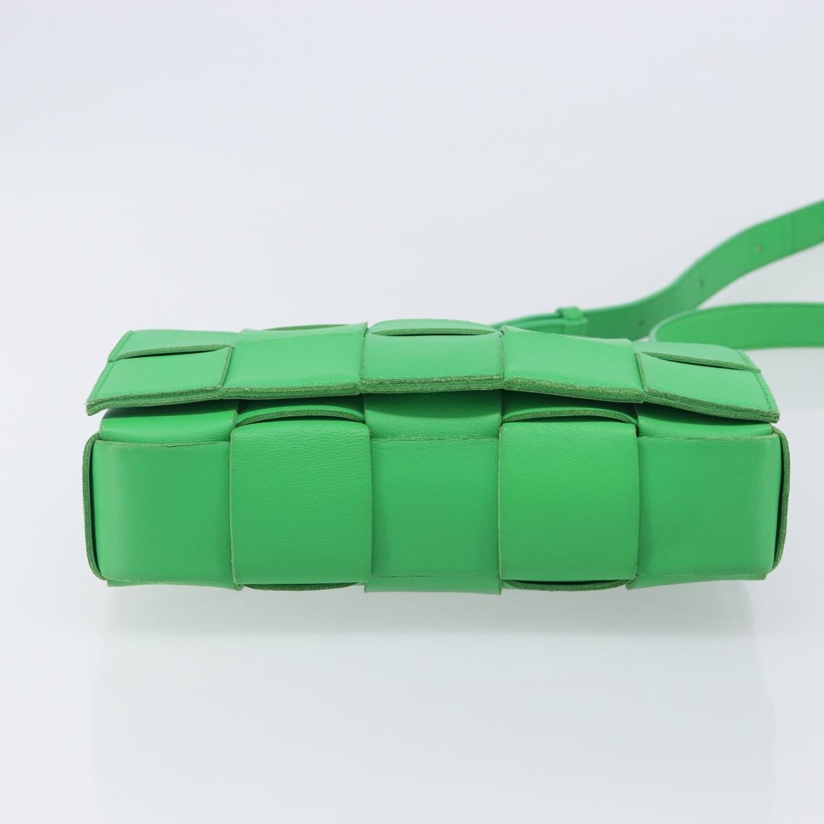 Bottega Veneta Cassette Maxi Intrecciato Leather, Green, Leather, Crossbody Bag