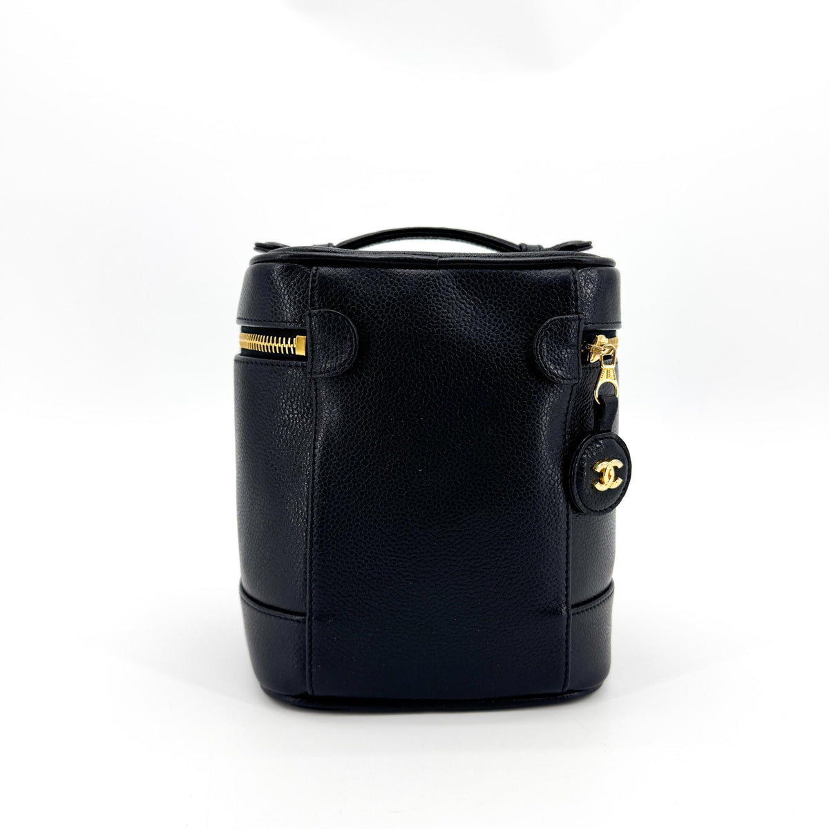 Chanel Vintage Timeless Cosmetic Case Caviar, Black, Leather, Clutch