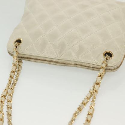 Chanel Matelassé, "WHITE,GOLD", Leather, shoulder