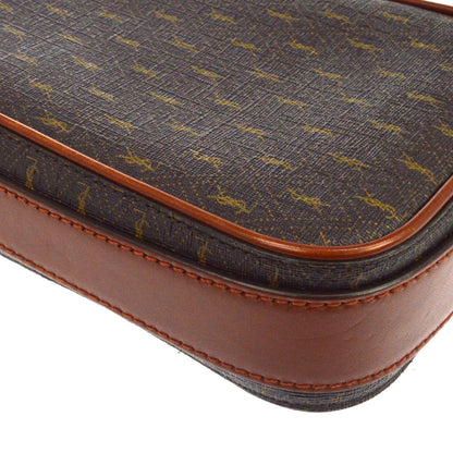 Saint Laurent Le Monogramme Monogram All Over Coated Canvas and Leather, Brown, Canvas, Crossbody Bag