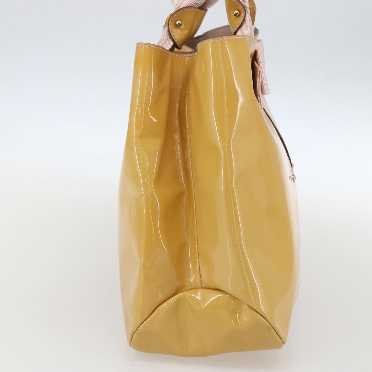 Salvatore Ferragamo Vala Patent Leather, Yellow, Patent Leather, Handbag