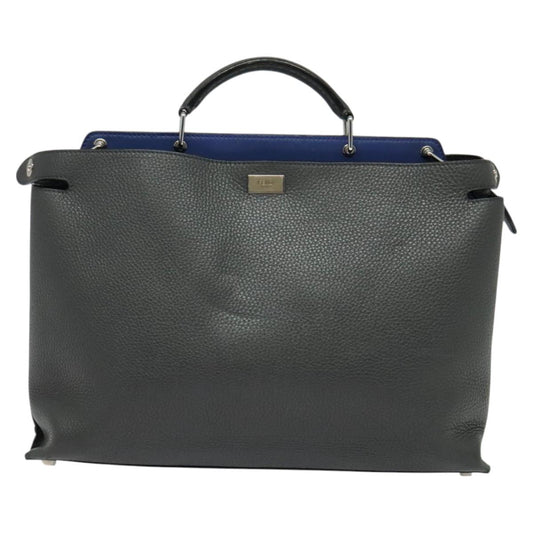 Fendi Peekaboo, Grey, Leather, handbag