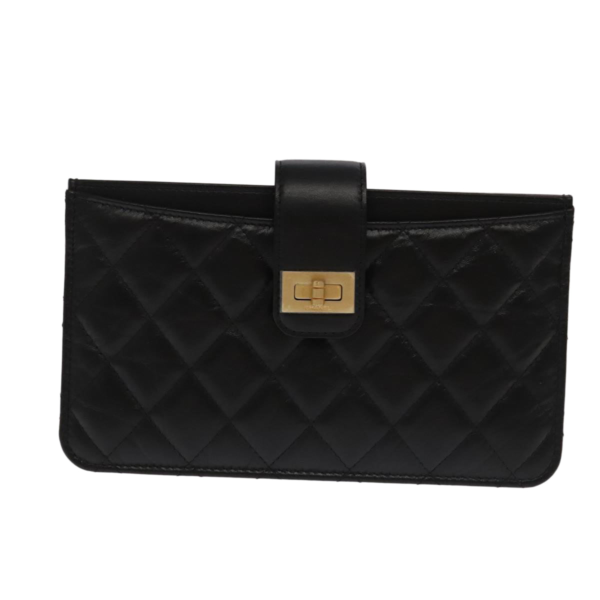 "Chanel 2,55", Black, Leather, wallet