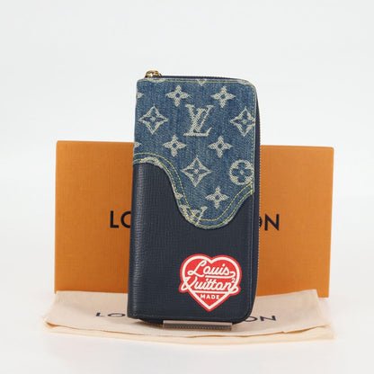Louis Vuitton Nigo, Navy, Leather, wallet