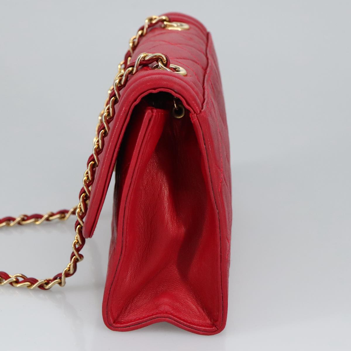 Chanel Cc, Red, Calfskin, shoulder