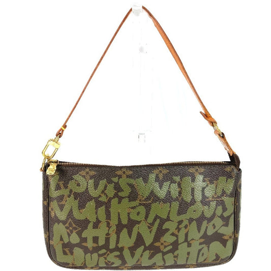 Louis Vuitton Pochette Accessoire, Khaki, Canvas, clutch