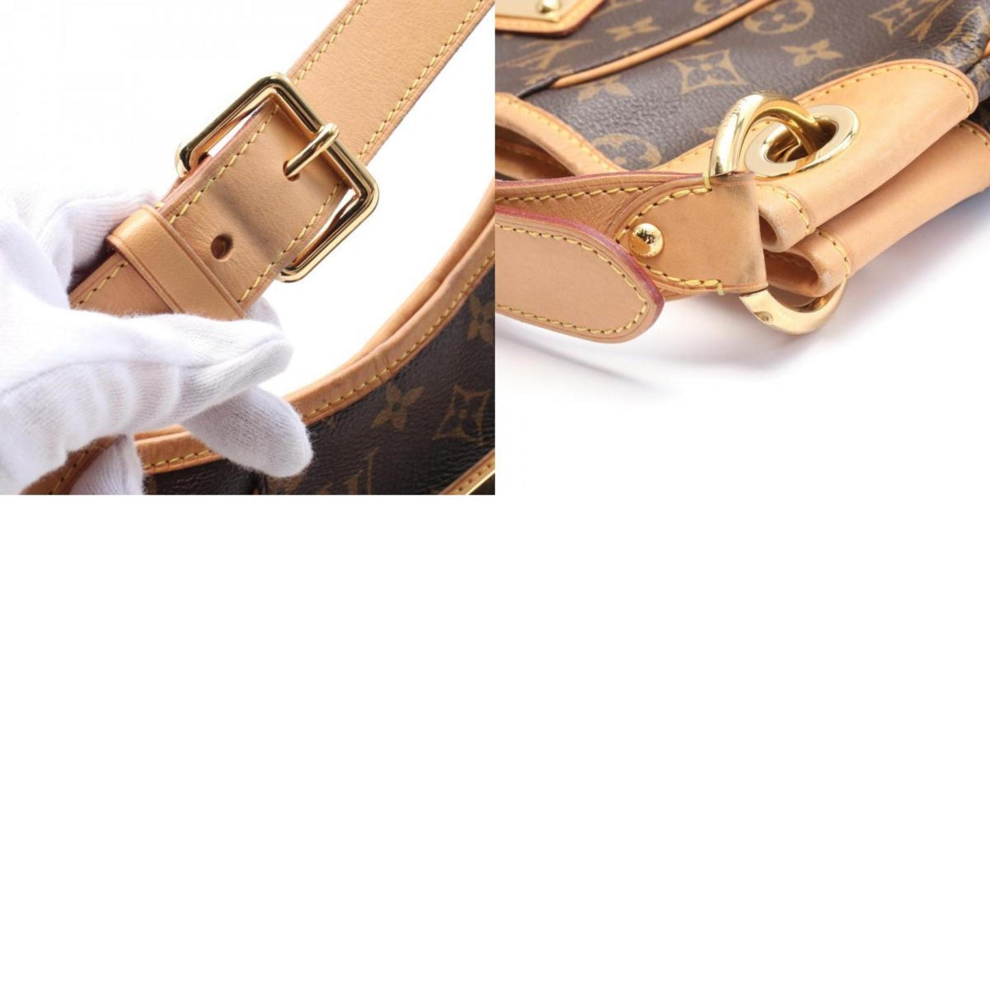 Louis Vuitton Galliera, Brown, Canvas, shoulder