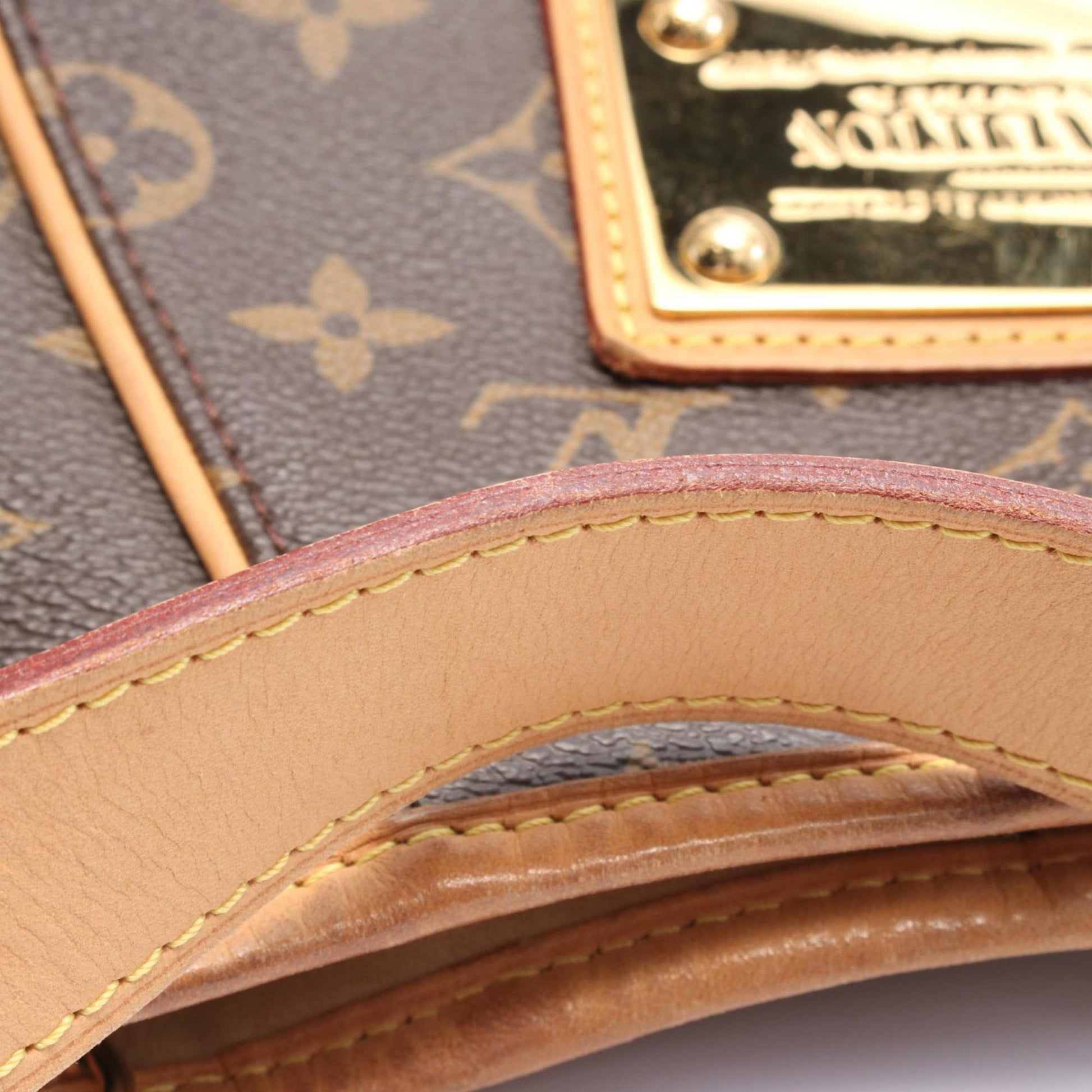 Louis Vuitton Galliera, Brown, Canvas, shoulder