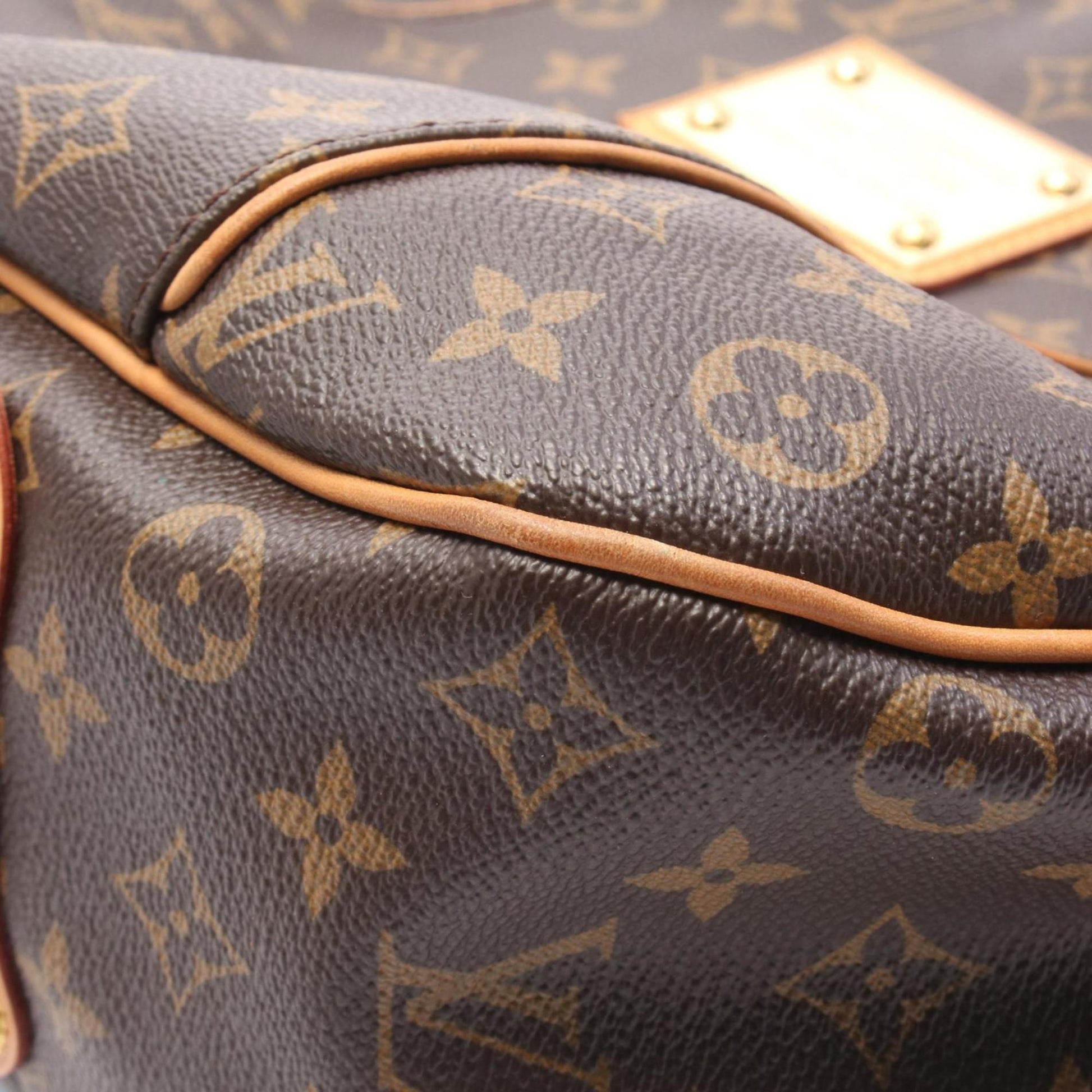 Louis Vuitton Galliera, Brown, Canvas, shoulder