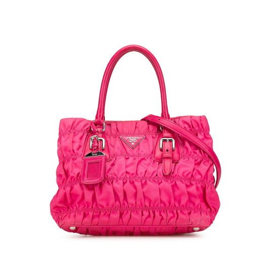 Prada Gaufre, Pink, NYLON, handbag