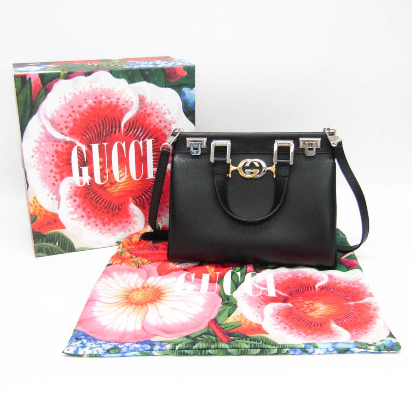 Gucci Zumi, Black, Leather, handbag