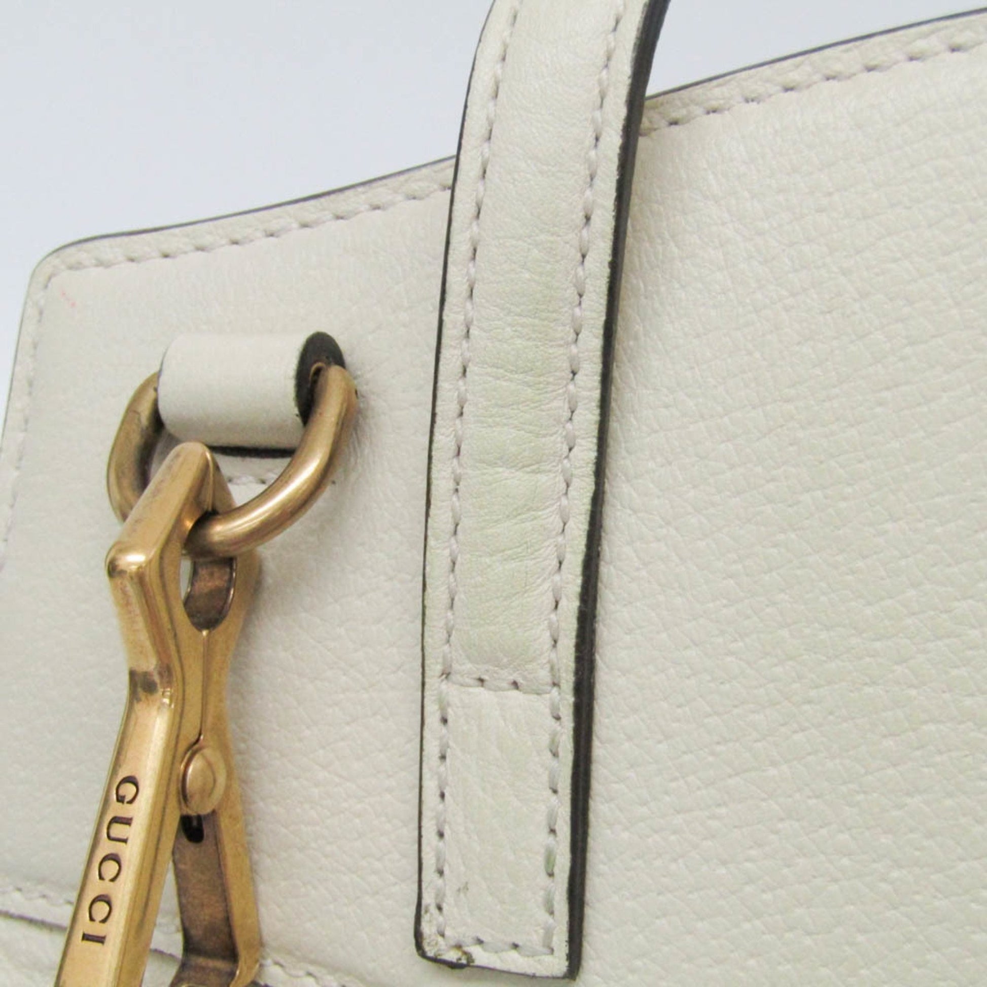 Gucci Sherry, White, Leather, shoulder