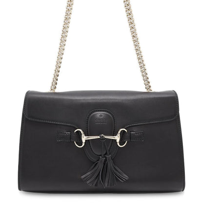 Gucci Emily, Black, Leather, shoulder