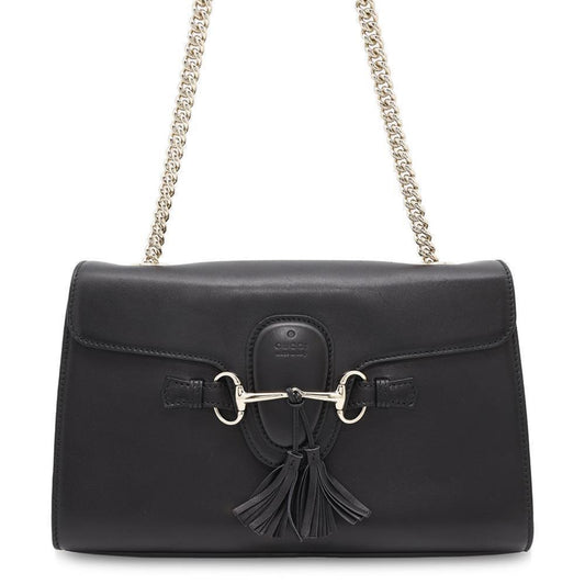 Gucci Emily, Black, Leather, shoulder