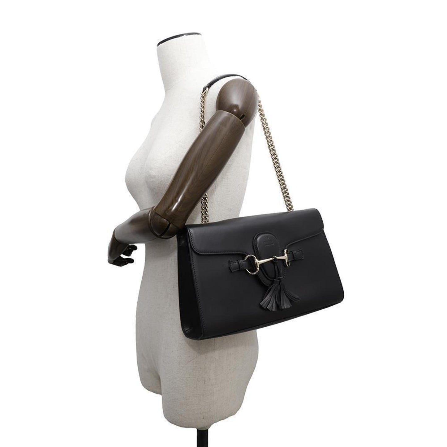 Gucci Emily, Black, Leather, shoulder