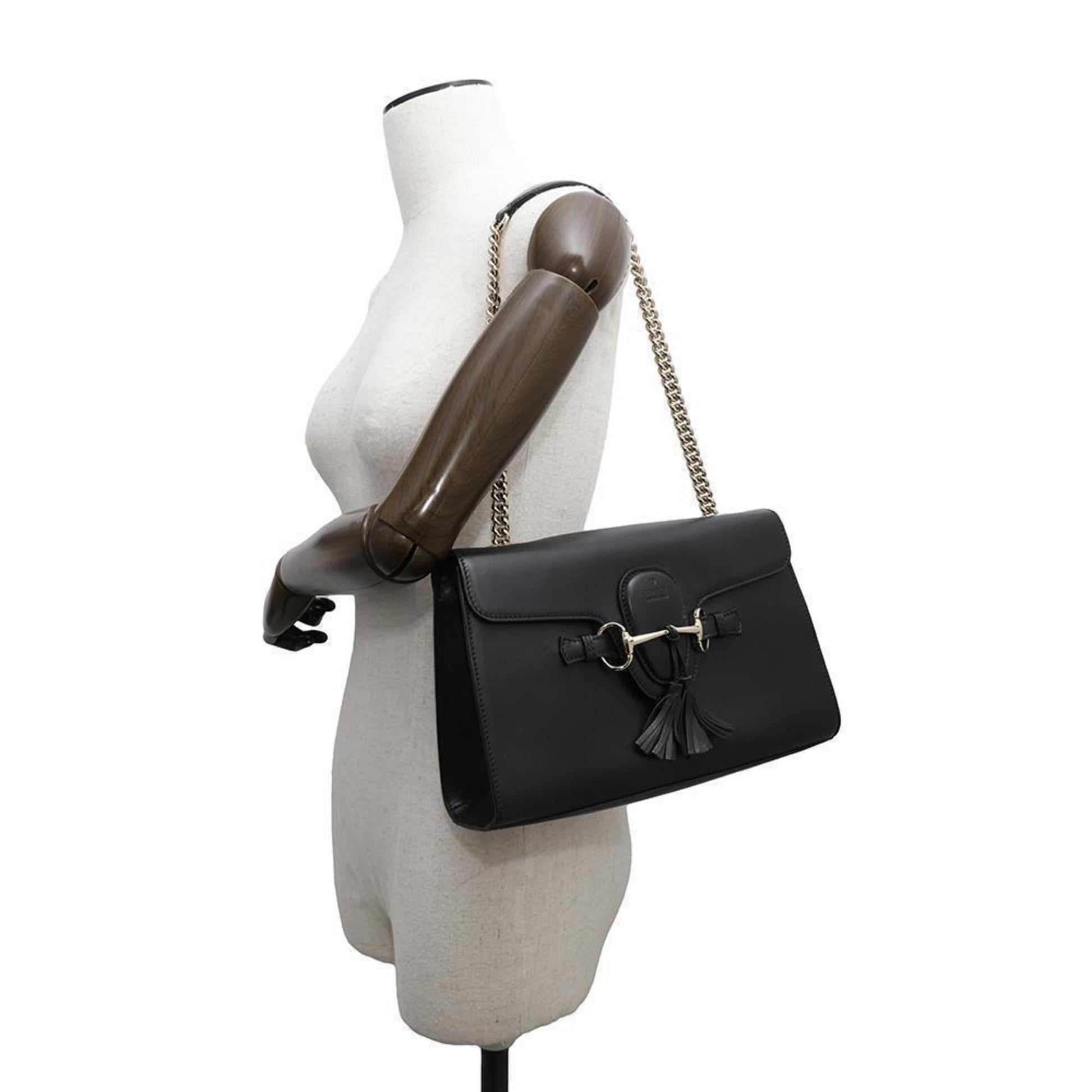 Gucci Emily, Black, Leather, shoulder
