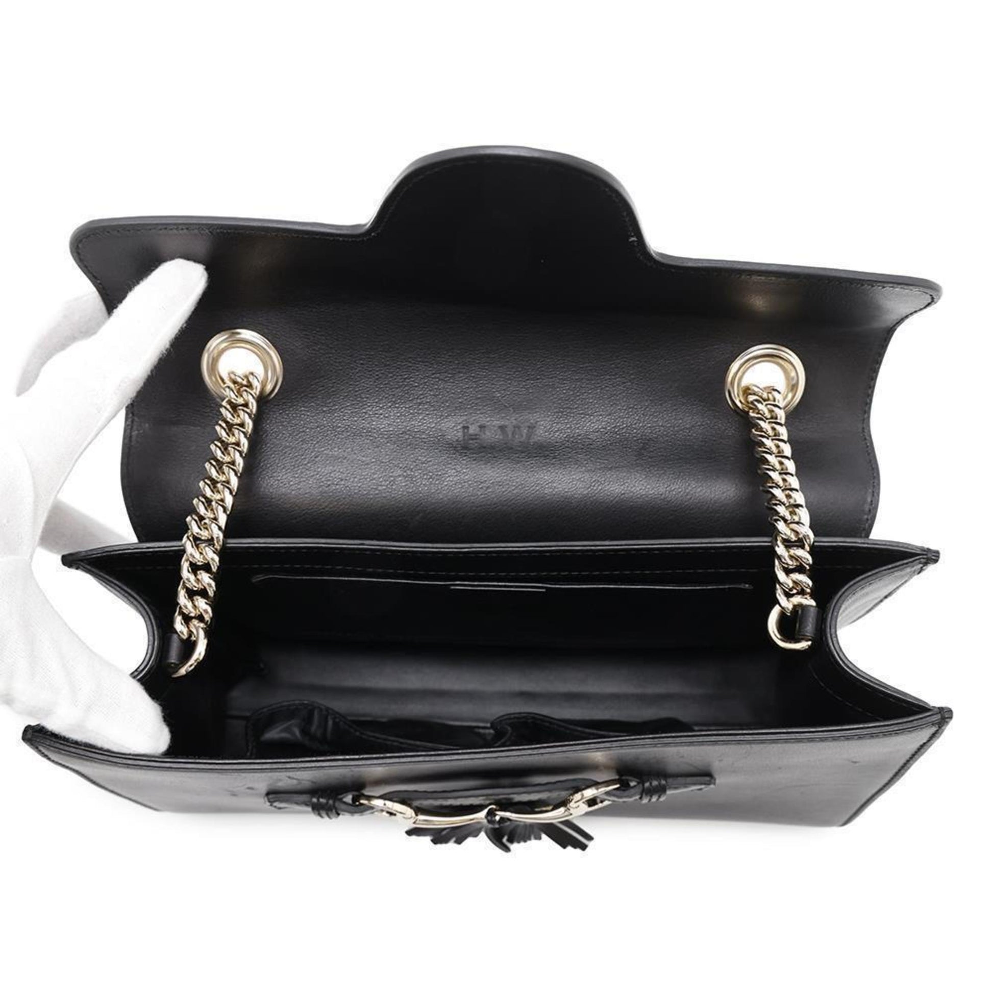 Gucci Emily, Black, Leather, shoulder