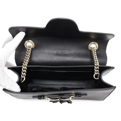 Gucci Emily, Black, Leather, shoulder