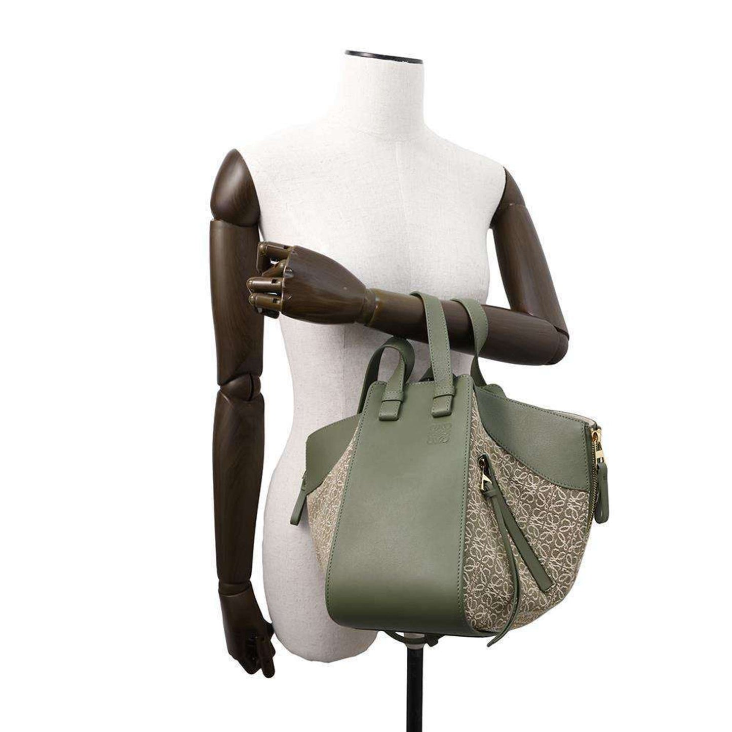 Loewe Hammock, Green, Canvas, shoulder