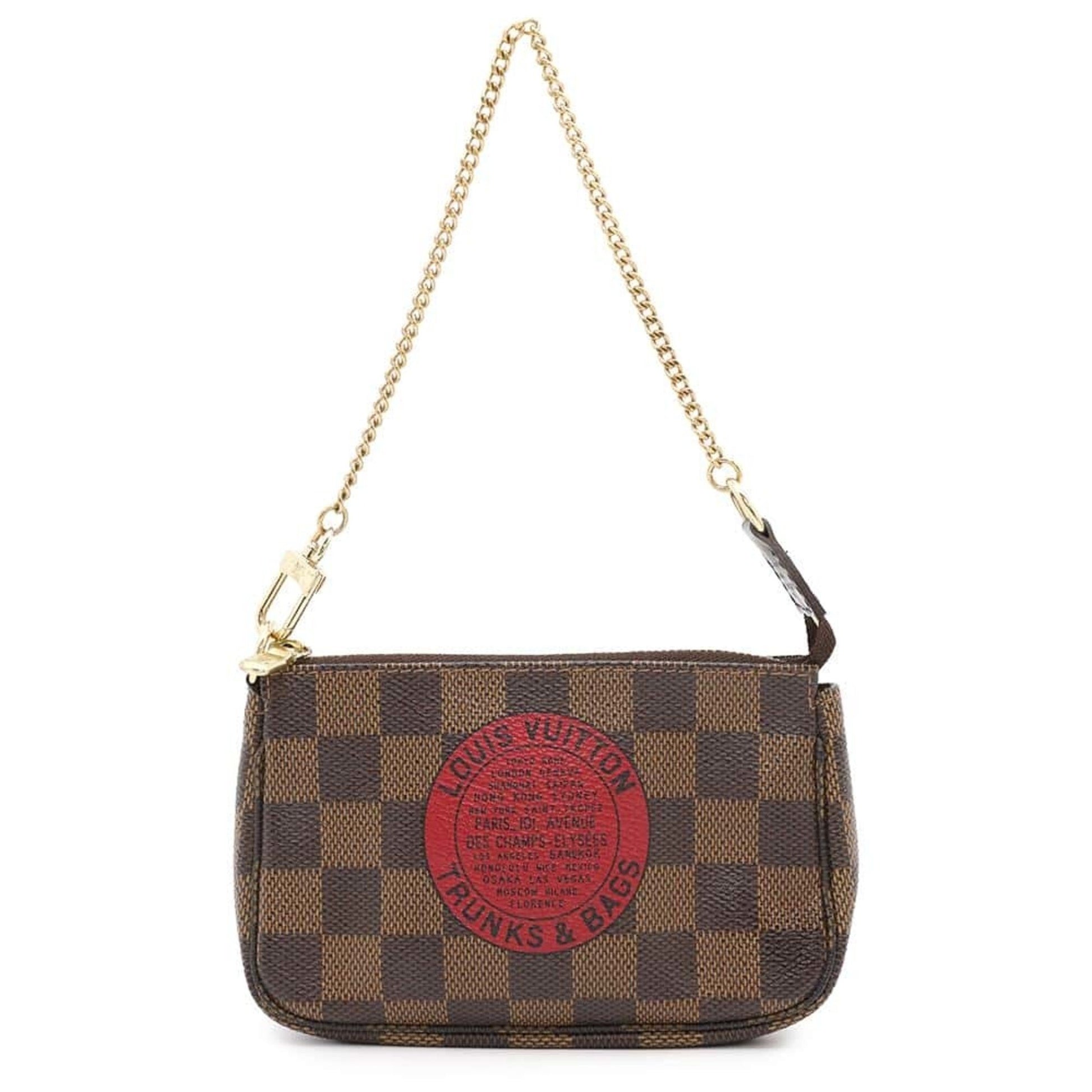 Louis Vuitton Mini Pochette Accessoires, Brown, Canvas, clutch