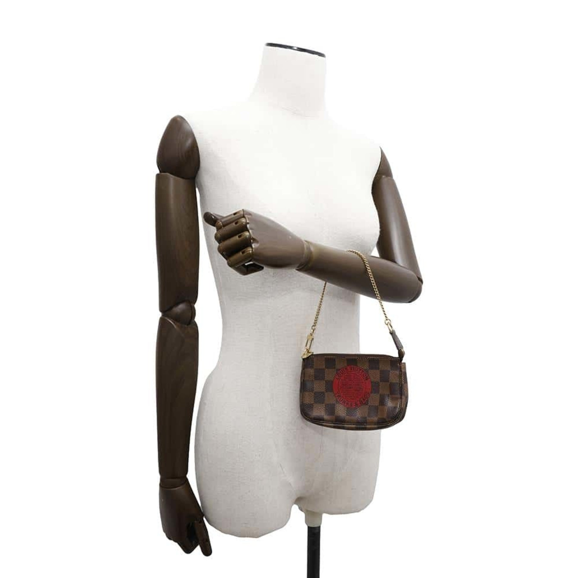 Louis Vuitton Mini Pochette Accessoires, Brown, Canvas, clutch