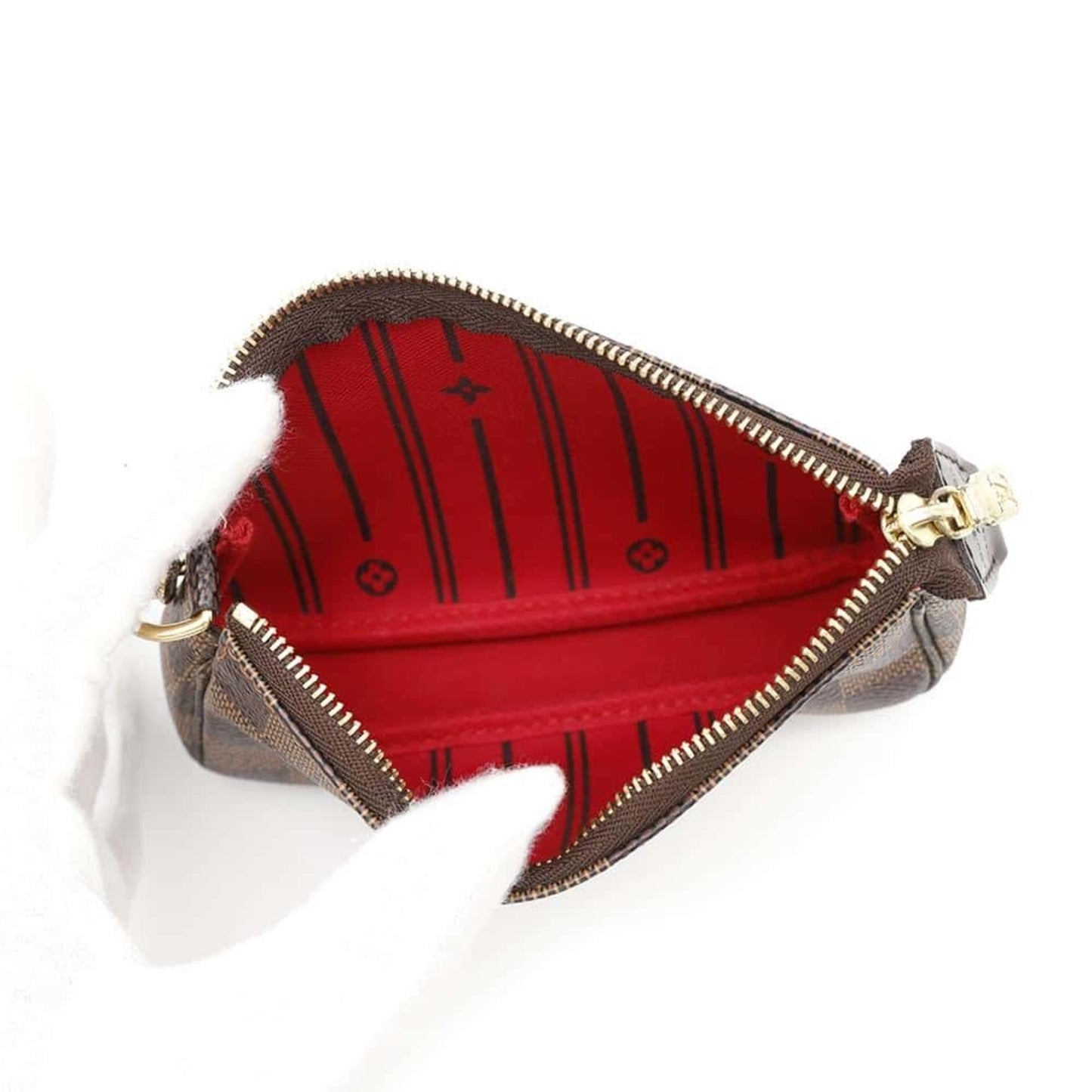 Louis Vuitton Mini Pochette Accessoires, Brown, Canvas, clutch