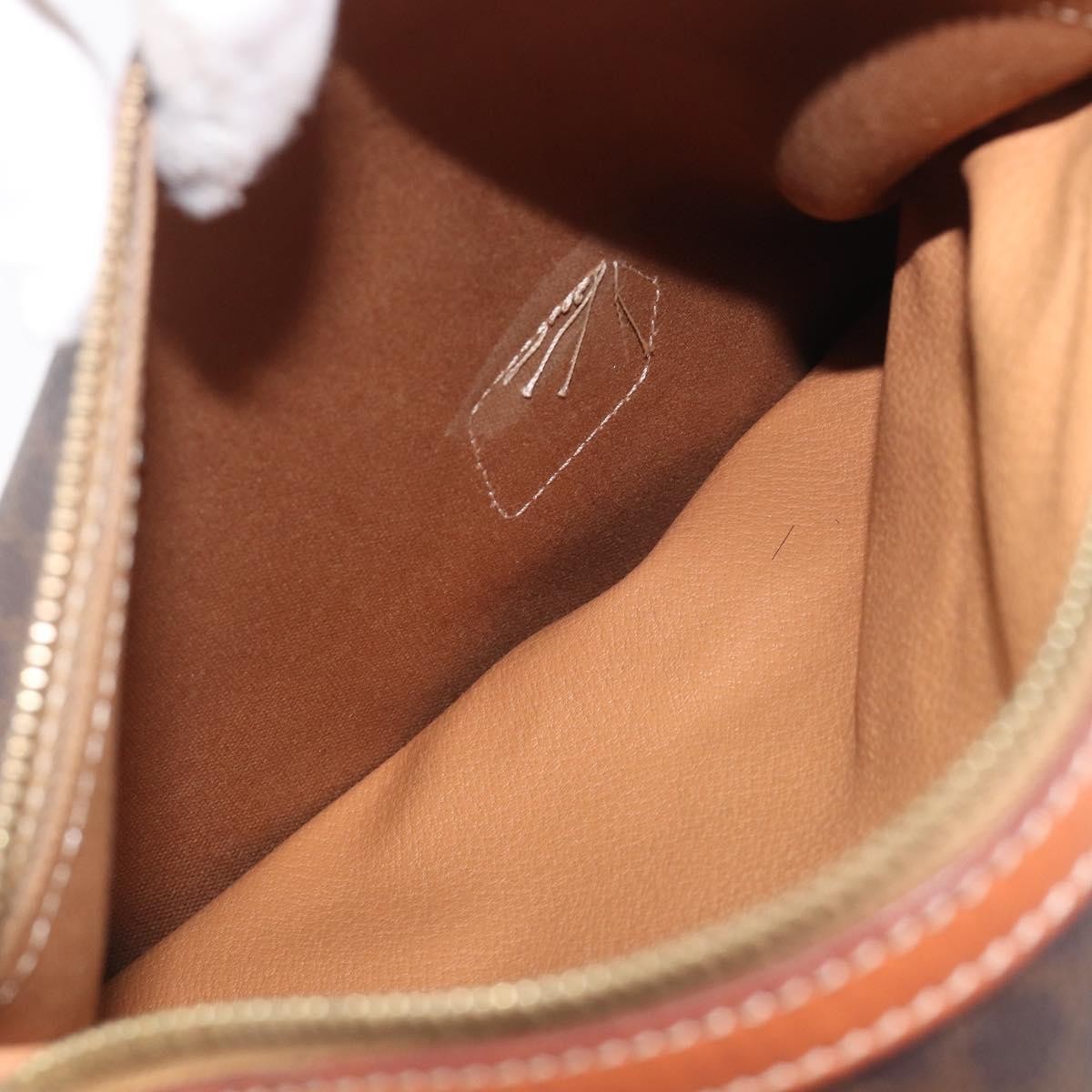 Celine Macadam Shoulder Leather, Brown, Canvas, Crossbody Bag