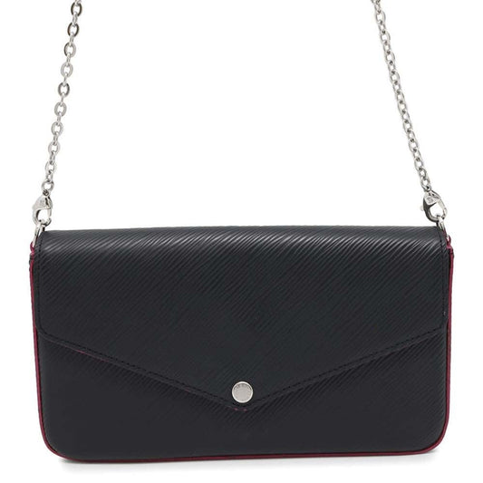 Louis Vuitton Felicie, Black, Leather, clutch