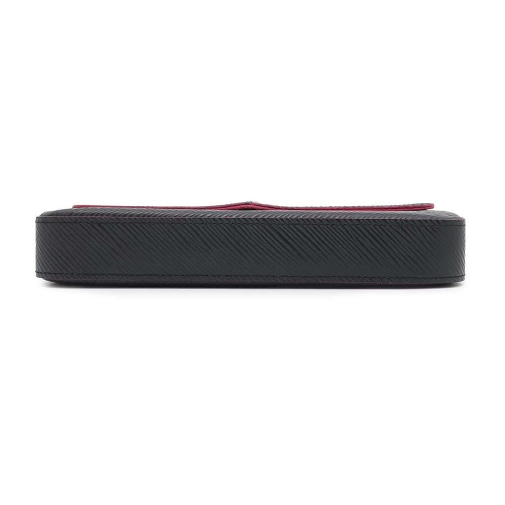 Louis Vuitton Felicie, Black, Leather, clutch