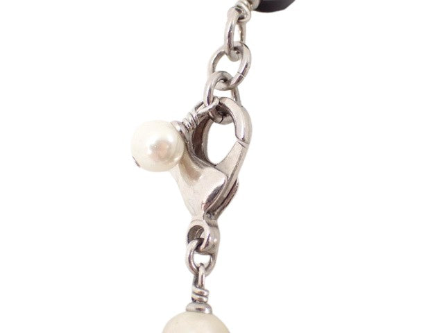 Chanel Vintage CC Pendant Metal with Faux Pearls, SILVER, SILVER, Pendant & Charms