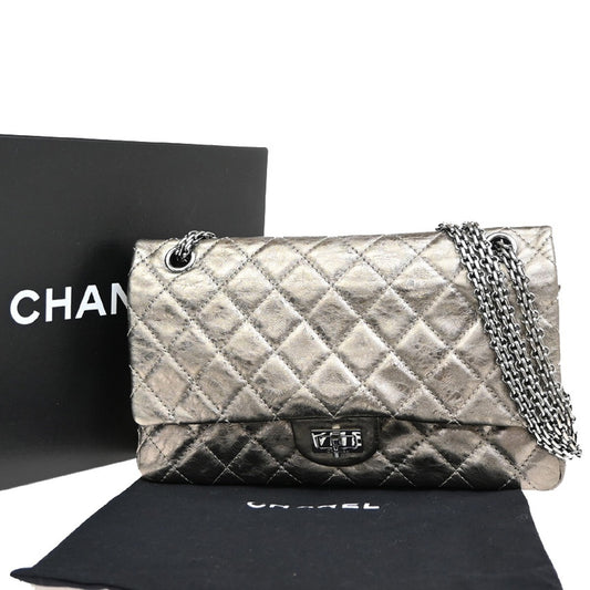 "Chanel 2,55", Silver, Leather, shoulder
