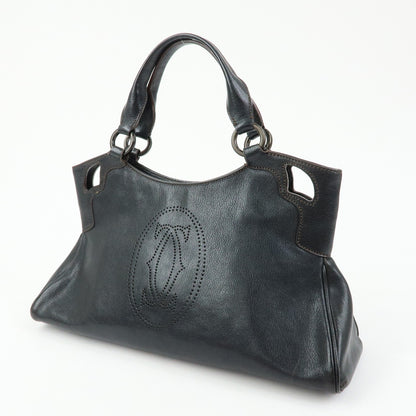 Cartier Marcello Leather, Black, Leather, Handbag