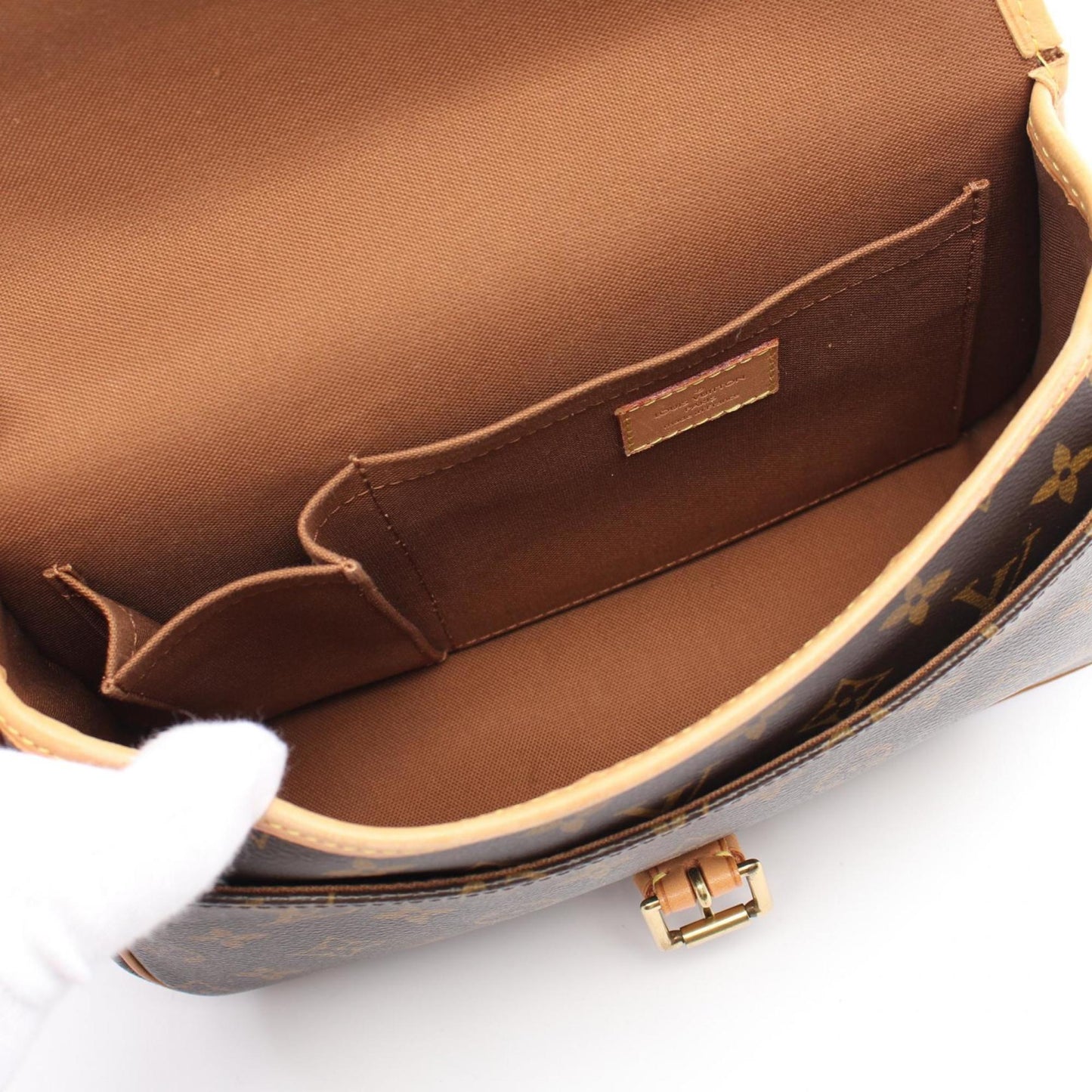 Louis Vuitton Sologne, Brown, Canvas, shoulder