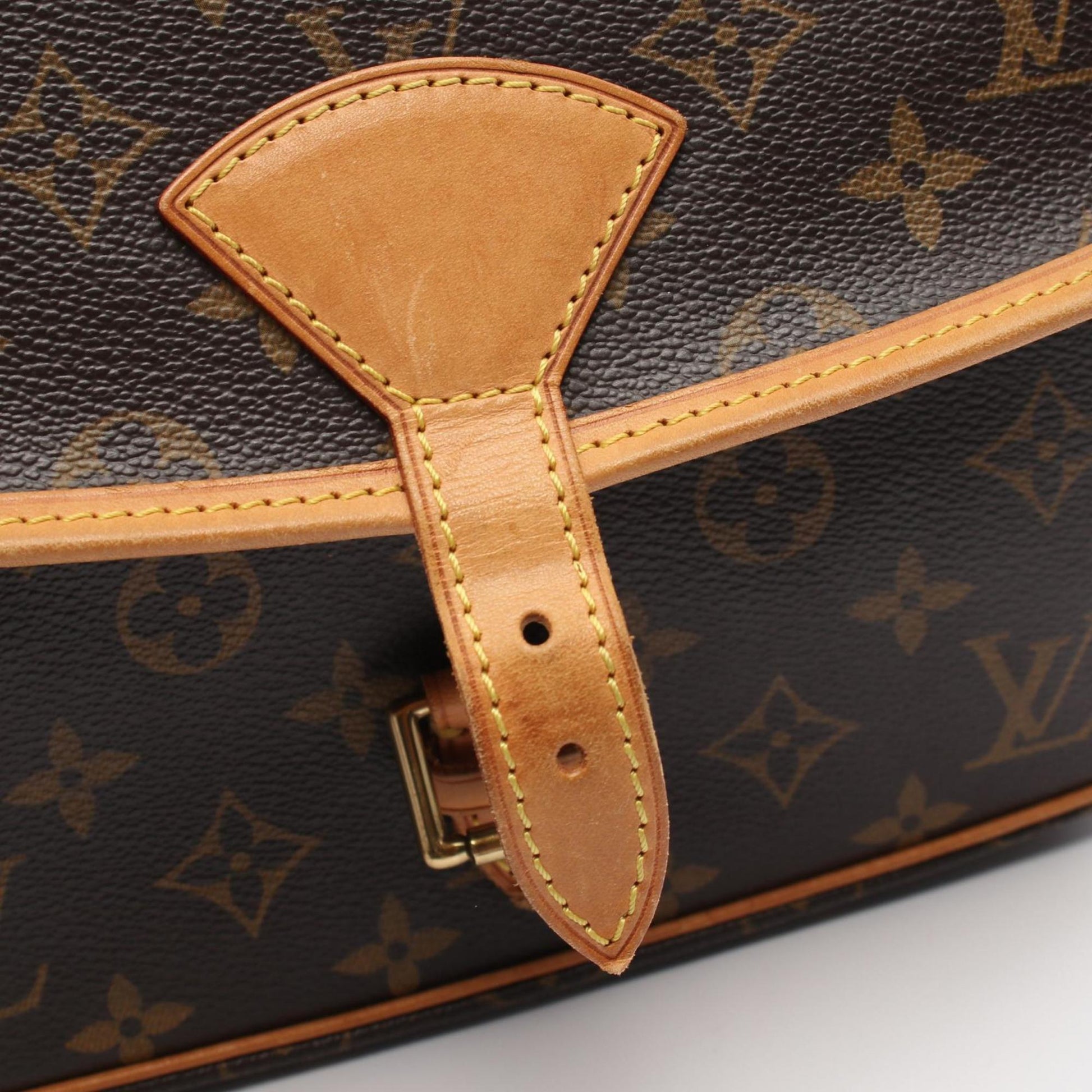 Louis Vuitton Sologne, Brown, Canvas, shoulder