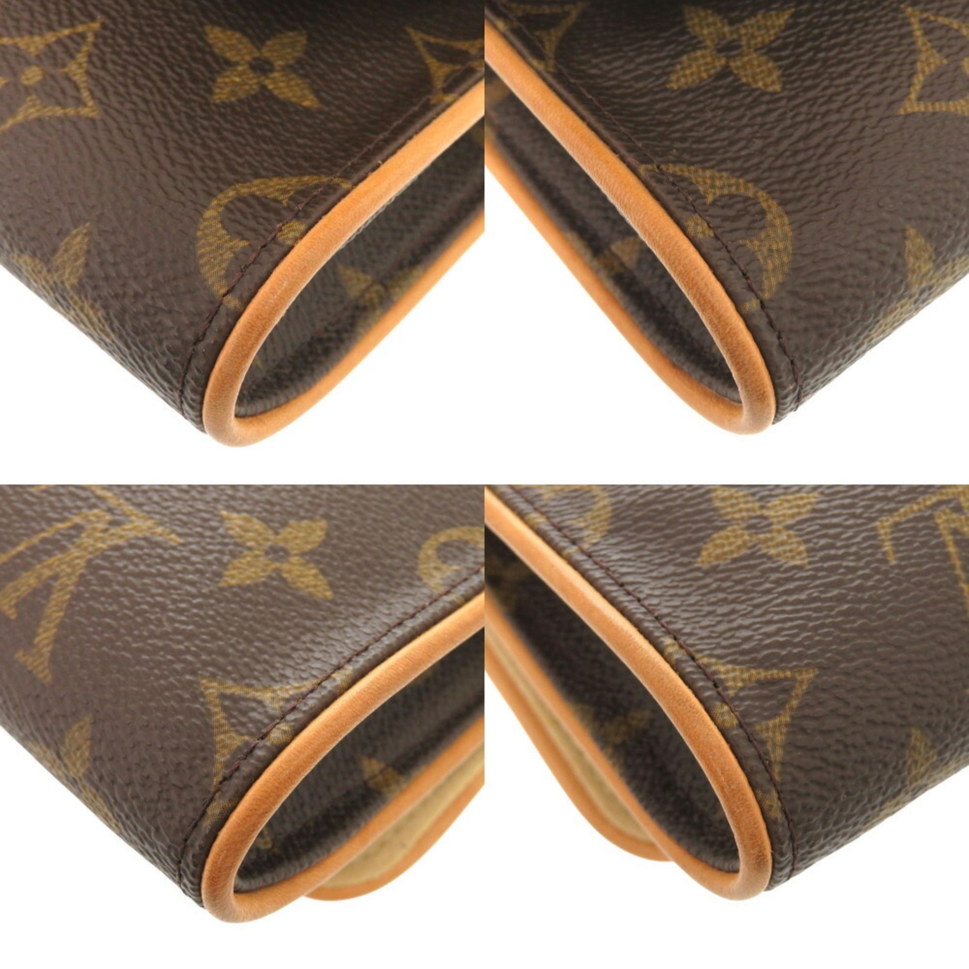 Louis Vuitton Pochette Twin GM, Brown, Canvas, shoulder