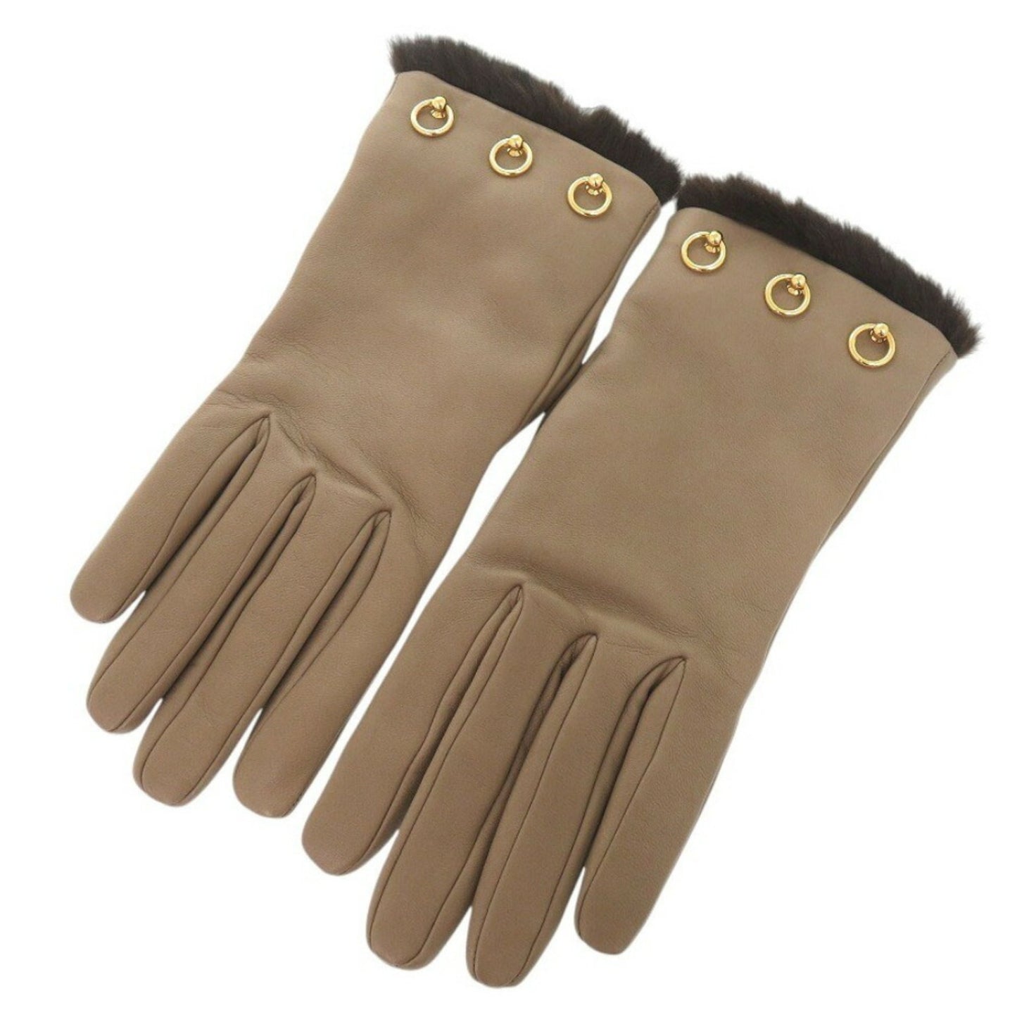 Hermès, Brown, Leather, gloves