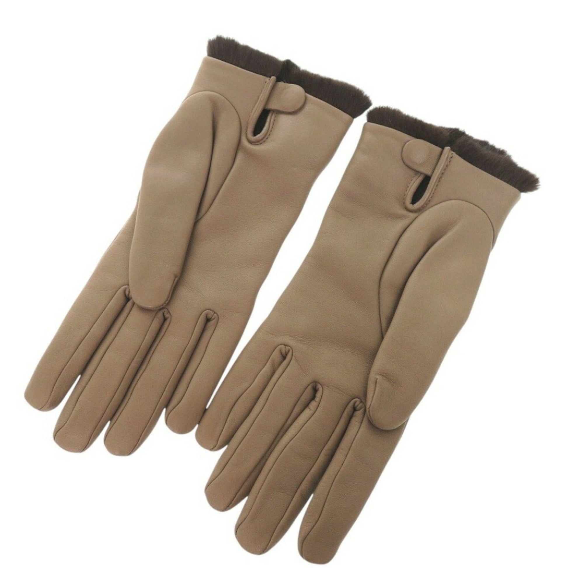 Hermès, Brown, Leather, gloves