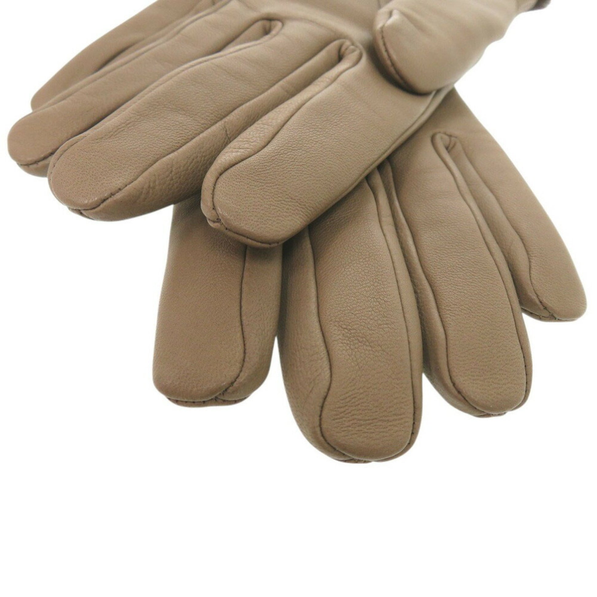Hermès, Brown, Leather, gloves