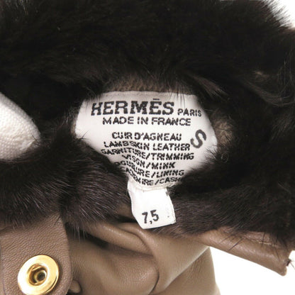 Hermès, Brown, Leather, gloves