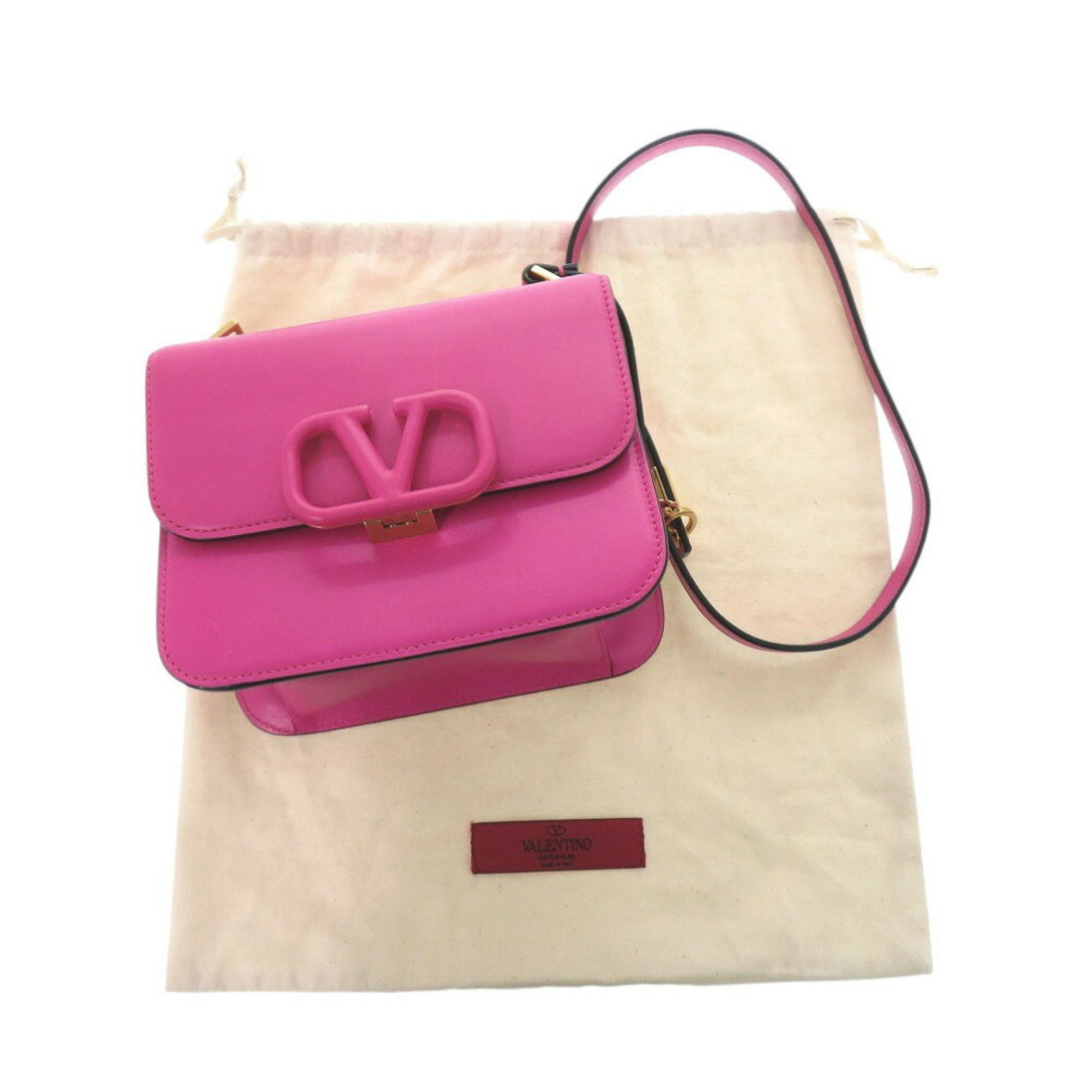 Valentino Garavani VSLING, Pink, Leather, shoulder